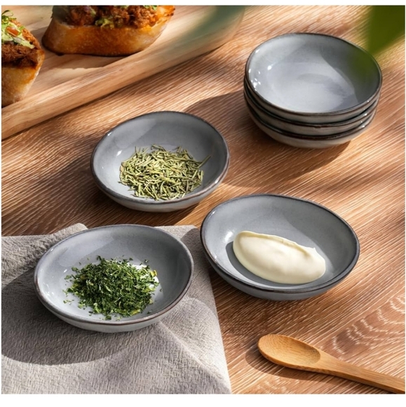 Set of Gray Ceramic Dipping Bowls New - Picture 3 of 16